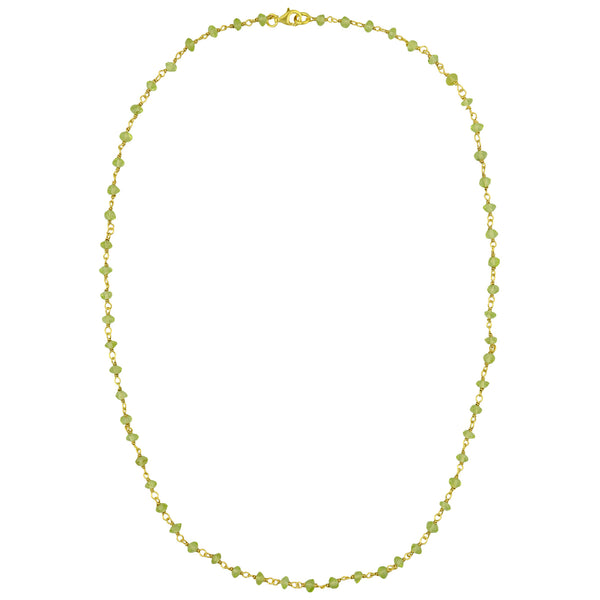 Rosario Gem necklace Κολιέ ροζάριο με ημιπολύτιμη πέτρα (peridot-goldplated) No1