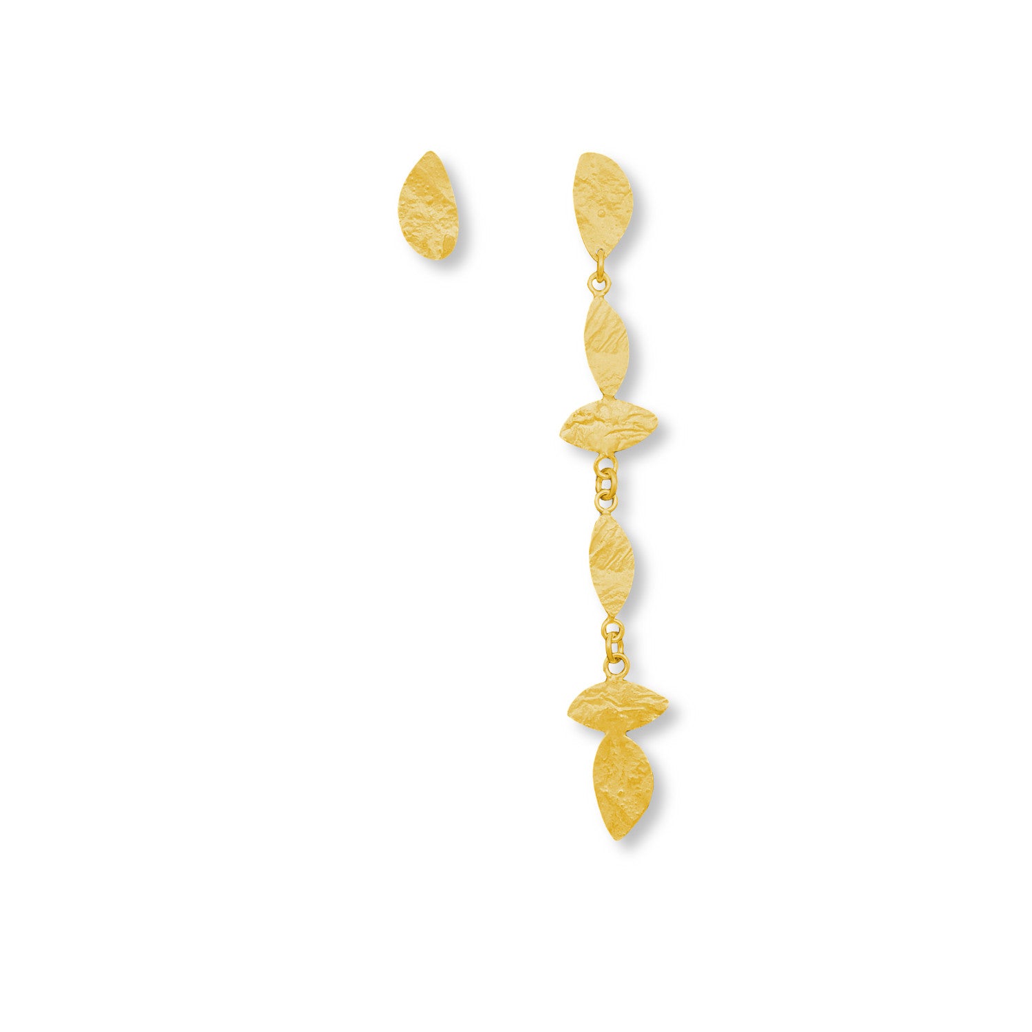 Μακρυά Χρυσά Άνισα Χειροποίητα Σκουλαρίκια Φύλλα Reticulated (gold plated) Νο1