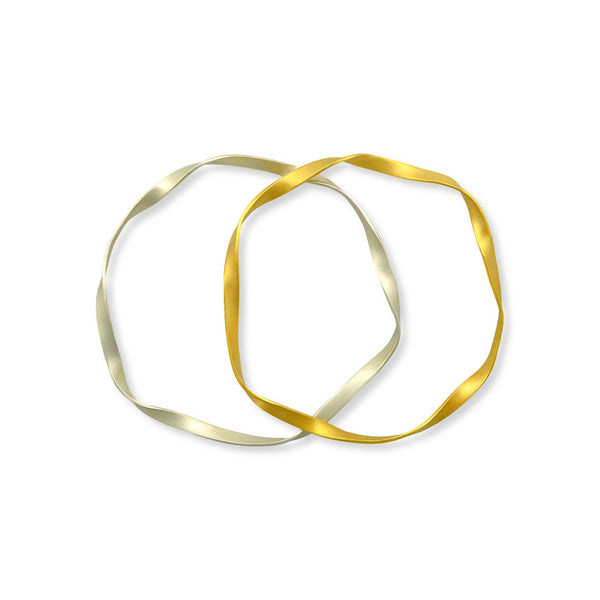 Twisted bracelet Χρυσό χειροποίητο βραχιόλι (gold-plated silver) No3