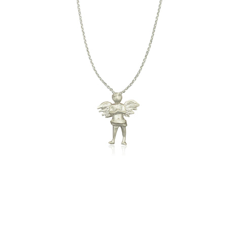 Guardian Angel Μενταγιόν ασημένιο αγγελάκι (silver 925) No1
