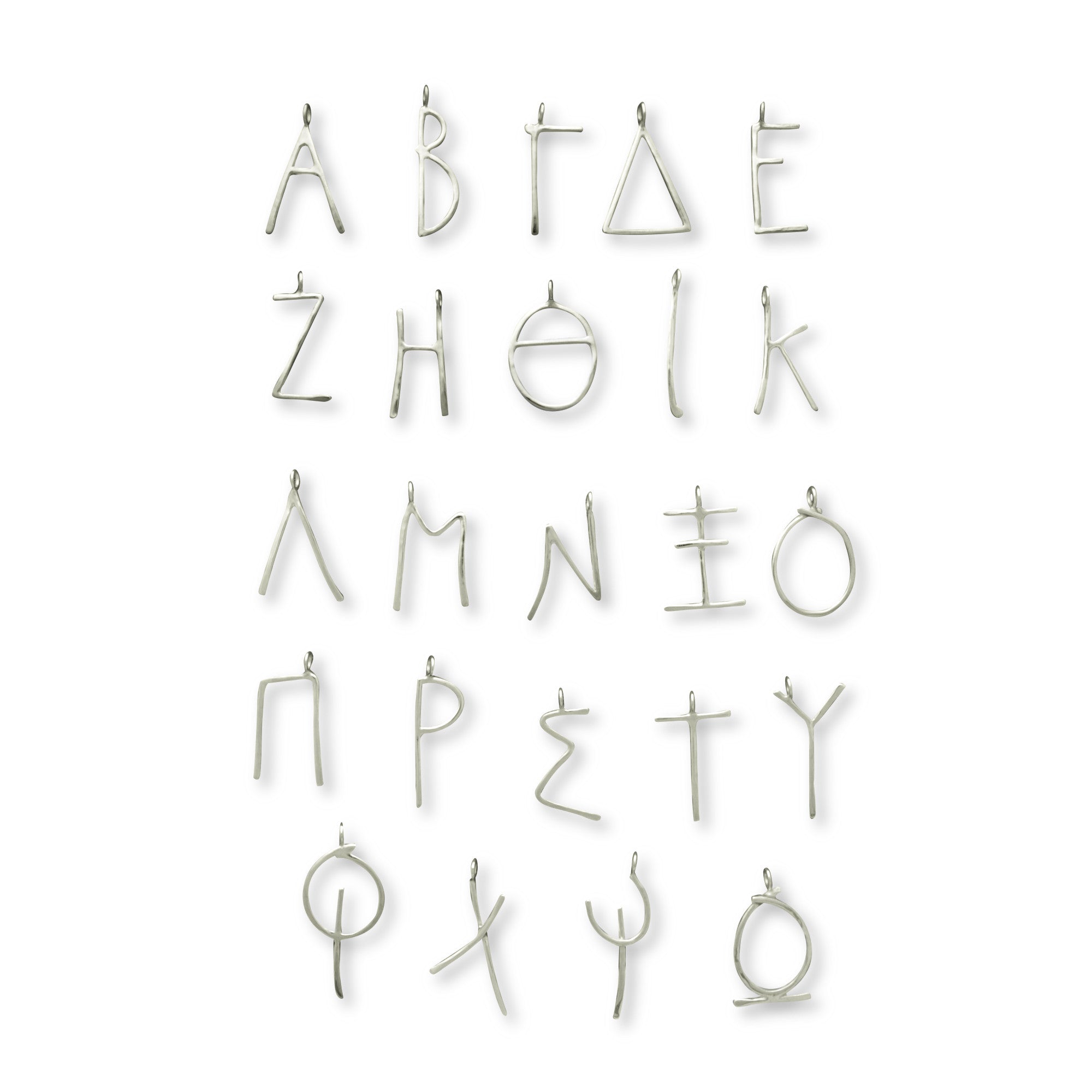 Alphabet Χειροποίητα ασημένια γράμματα σε αλυσίδα No1