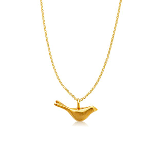 Lovebird Μενταγιόν πουλάκι χρυσό (gold plated) No1