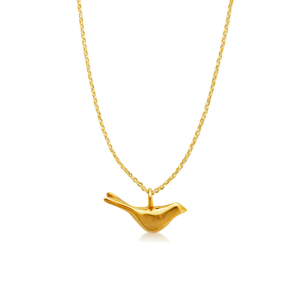 Lovebird Μενταγιόν πουλάκι χρυσό (gold plated) No1