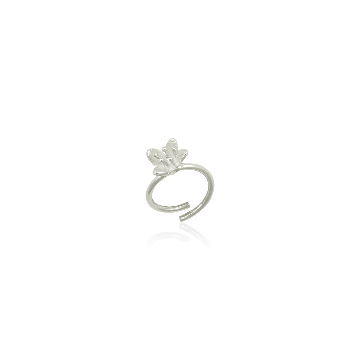 Blossom ασημένιο δαχτυλίδι ανθισμένο λουλούδι (silver) προφίλ