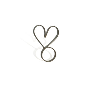 Χειροποίητο ανοιχτό δαχτυλίδι - καρδιά από μαύρο επιροδιωμένο ασήμι Νο1