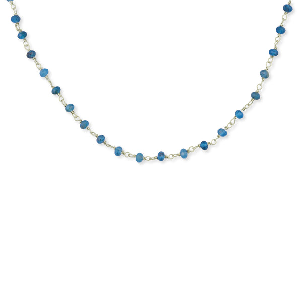 Rosario Gem necklace Κολιέ ροζάριο με ημιπολύτιμη πέτρα (apatite-silver 925°)