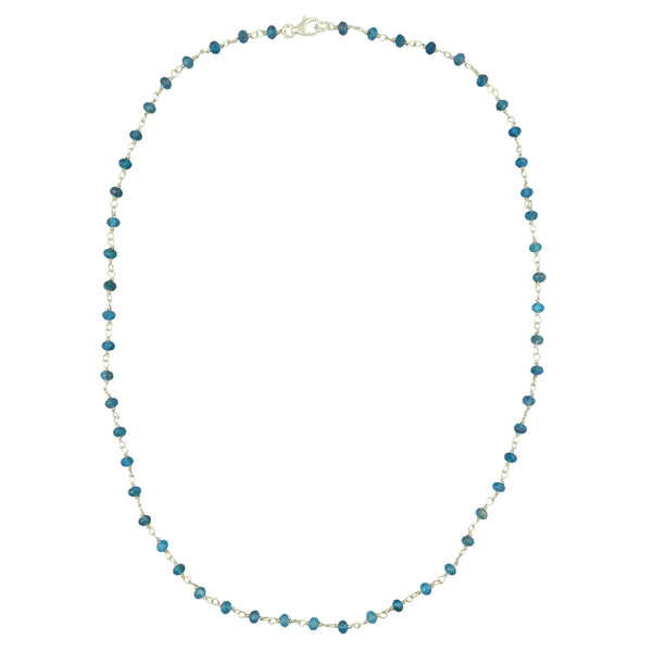 Rosario Gem necklace Κολιέ ροζάριο με ημιπολύτιμη πέτρα (apatite-silver 925°) No1