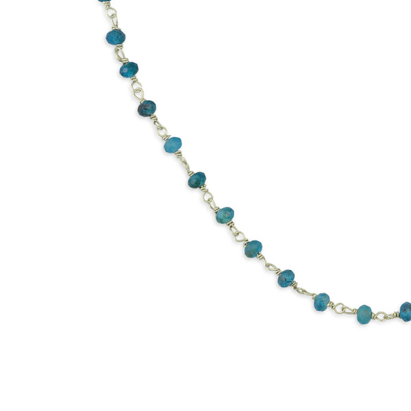 Rosario Gem necklace Κολιέ ροζάριο με ημιπολύτιμη πέτρα (apatite-silver 925°) No2