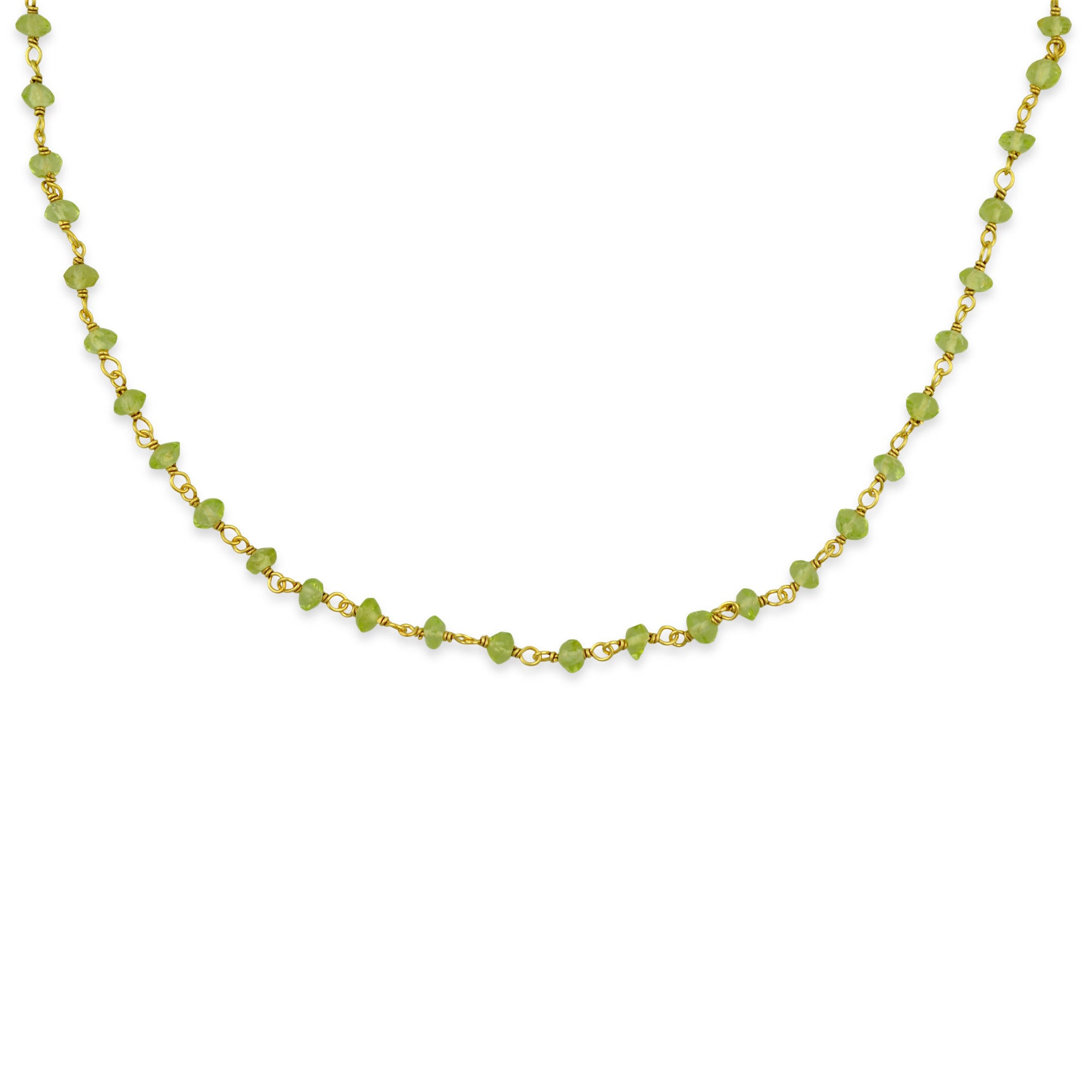 Rosario Gem necklace Κολιέ ροζάριο με ημιπολύτιμη πέτρα (peridot-goldplated)