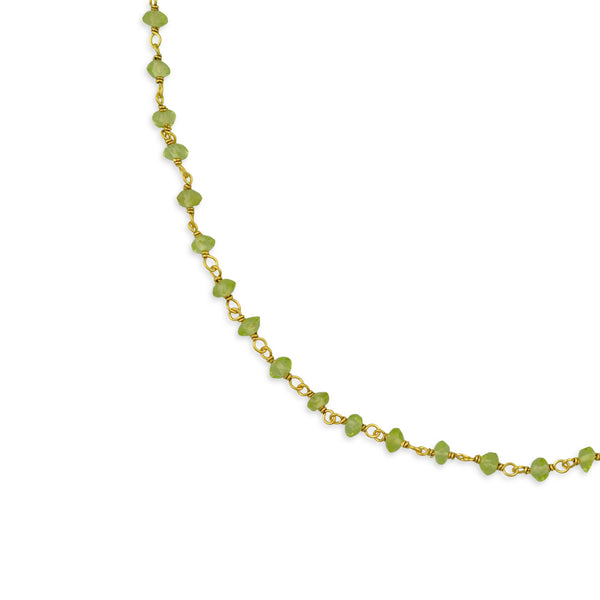Rosario Gem necklace Κολιέ ροζάριο με ημιπολύτιμη πέτρα (peridot-goldplated) No2