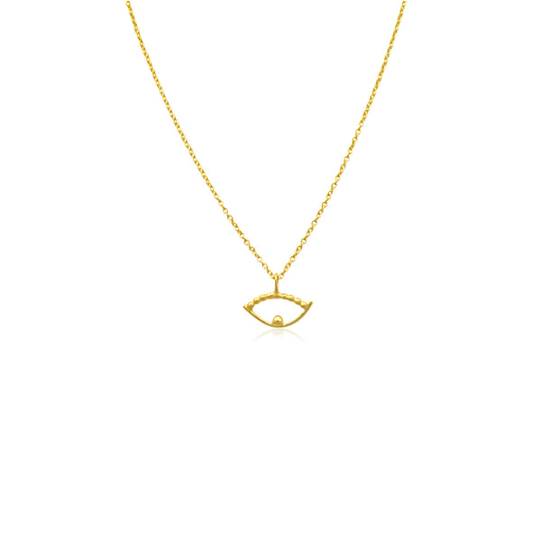 Dotted up evil eye pendant Επίχρυσο ματάκι με αλυσίδα (gold-plated silver) No1