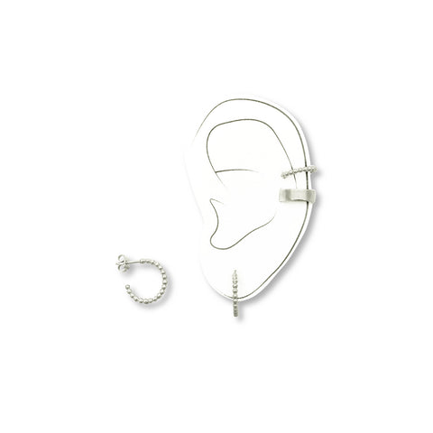 Σετ κρίκοι ασημένια χειροποίητα σκουλαρίκια και ear cuffs silver 925 Νο1
