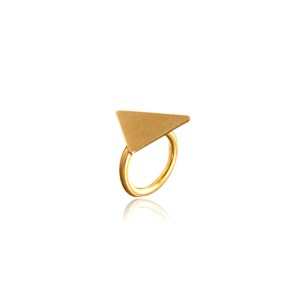 Χειροποίητο επίχρυσο ασημένιο δαχτυλίδι - ισοσκελές τρίγωνο Νο2
