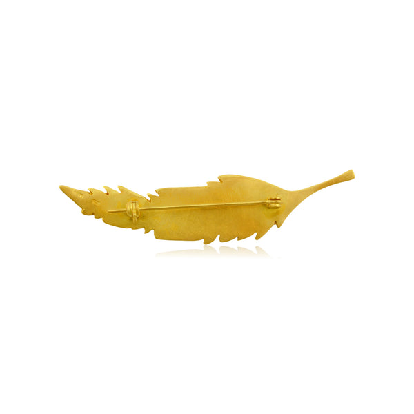 Feather Καρφίτσα χρυσό φτερό (gold-plated) Νο2