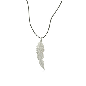 Feather ανδρικό μενταγιόν ασημένιο φτερό (silver 925°) No1