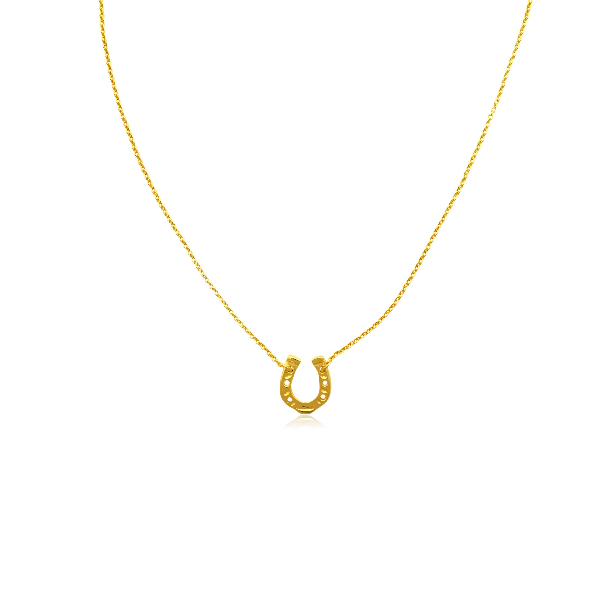 Lucky Horseshoe Γουράκι χρυσό πέταλο με αλυσίδα (gold-plated silver) No1