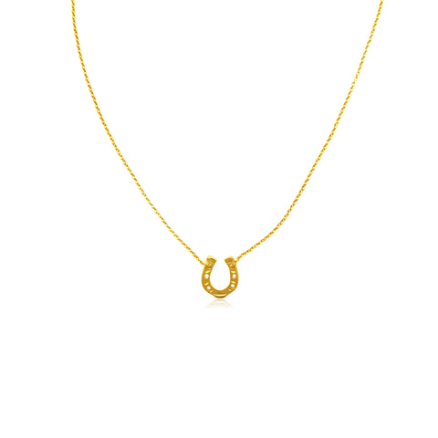 Lucky Horseshoe Γουράκι χρυσό πέταλο με αλυσίδα (gold-plated silver) No1