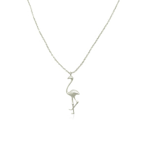 Flamingo mini Κολιέ-αλυσίδα ασημένιο φλαμίνκγο (silver 925) No1