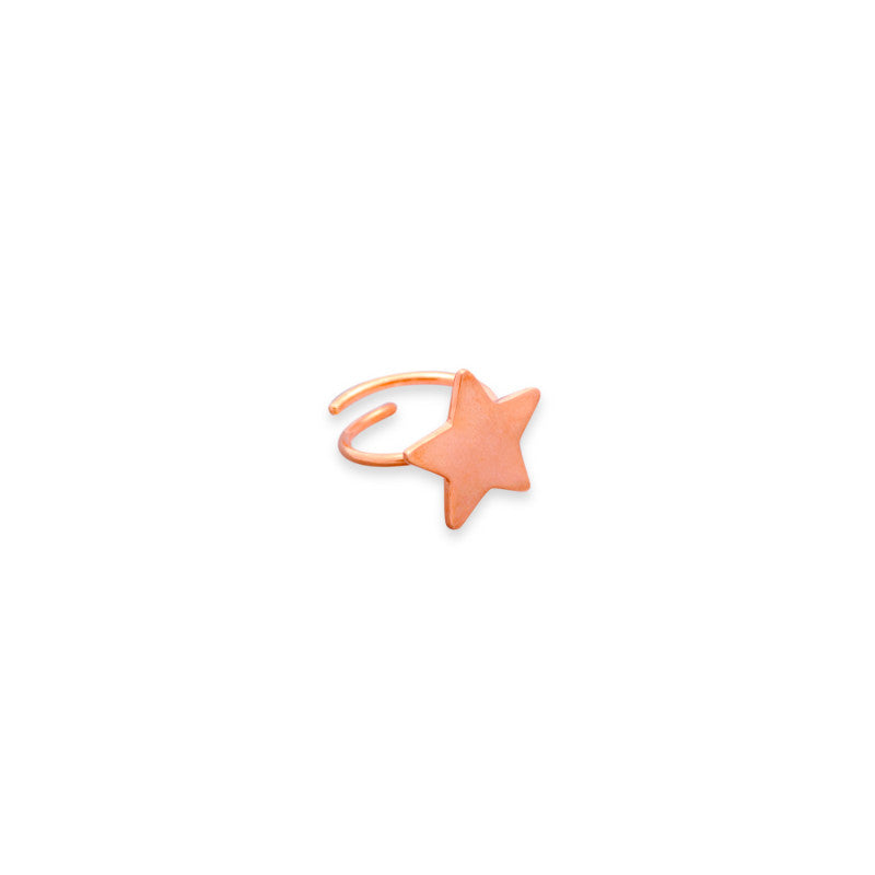 Χειροποίητο δαχτυλίδι αστεράκι από ροζ επιχρυσωμένο ασήμι Νο1
