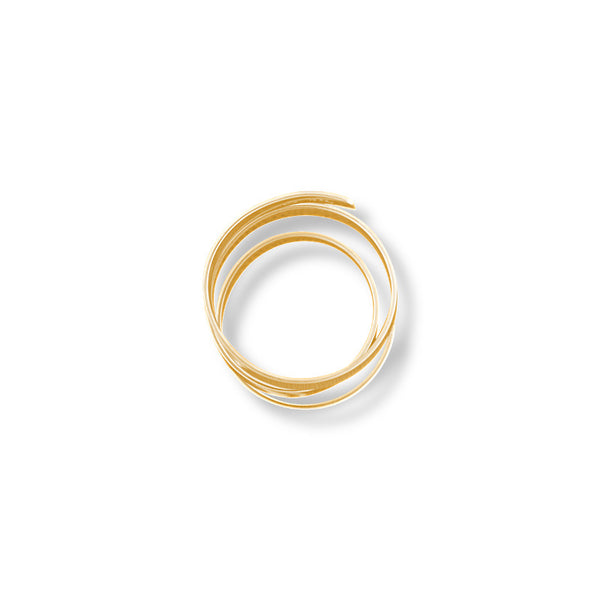 Χειροποίητο δαχτυλίδι σε σχήμα σπείρας από επιχρυσωμένο ασήμι Νο3