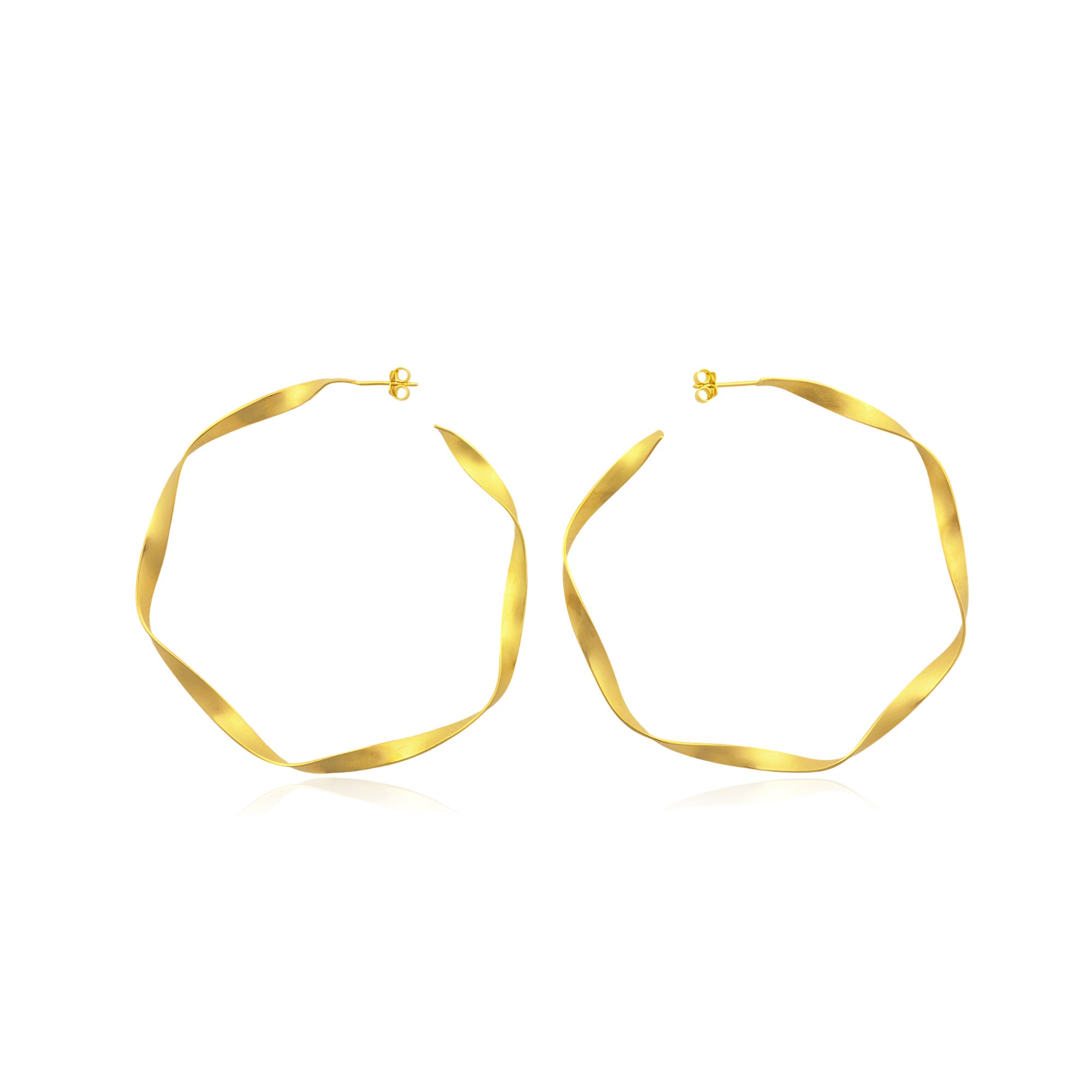 Twisted Hoops Χρυσοί χειροποίητοι κρίκοι - Large (gold-plated) Νο1